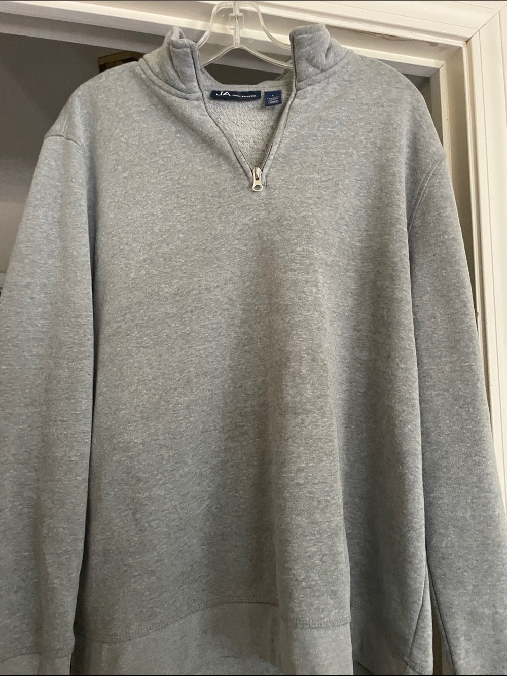 John Ashford Light Heather Gray quarter -Zip Men's Sweater